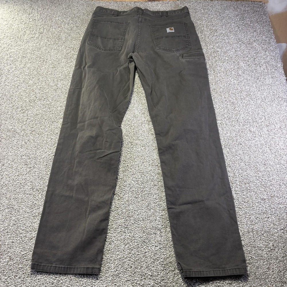Carhartt Pants Mens 34x32 Gray Rugged Flex Relaxed Fit Canvas Workwear Pockets - Picture 8 of 8